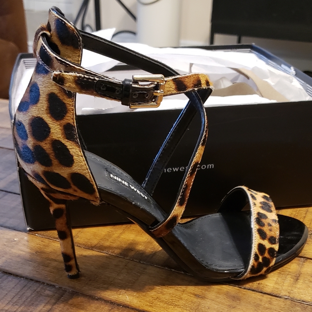 Nine West Leopard Sandal Heels
